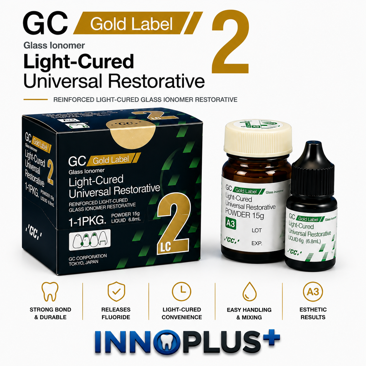 ddde7f46-794a-4a15-8956-e74bc1b0c87f سمان گلاس آینومر لایت کیور GC LIGHT - Image 1